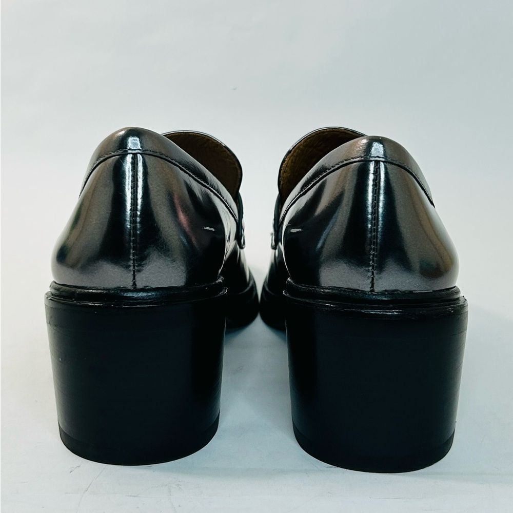 Coach Heath Block Heel Penny Loafer Mirror Metallic Leather size 9 EUC - Picture 6 of 11